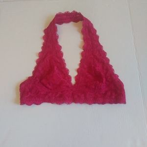 "4/$25" Free People Pink Halter Bralette Bra Top Size Small